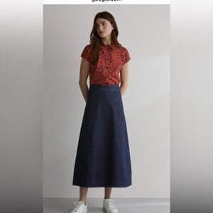 TOAST UK Denim midi skirt US size 10